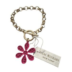 Isaac‎ Mizrahi Pink Flower Bracelet NWT